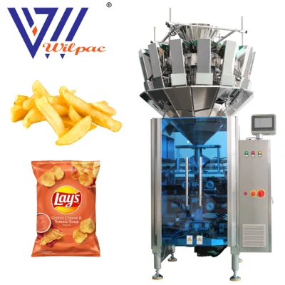 Automatische Verpackungsmaschine für Kartoffelchips/Kaffeebohnen/Samen/Reis/Granulat/Nüsse/Obst/Snacks/Getreide. Vertikaler Standbodenbeutel/vorgefertigte Seitenfaltenbeutel-Verpackungsmaschine